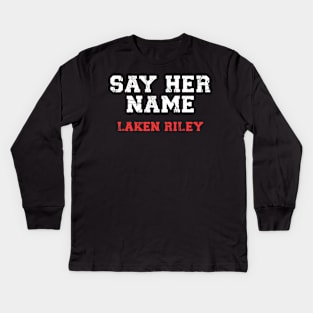 say her name laken riley Kids Long Sleeve T-Shirt